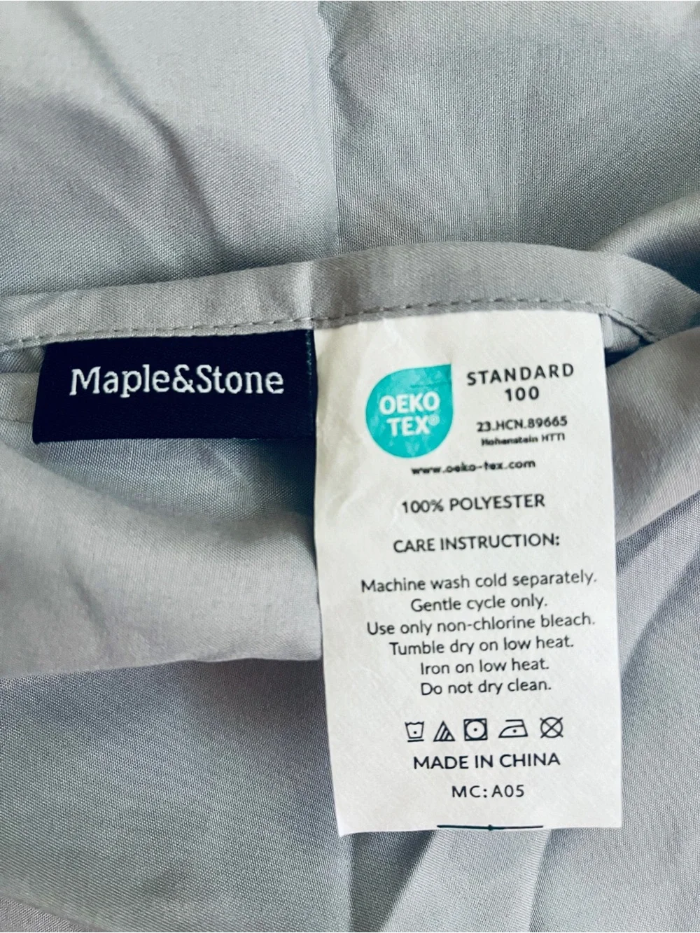 Maple&Stone Light Gray Queen Bedding Set